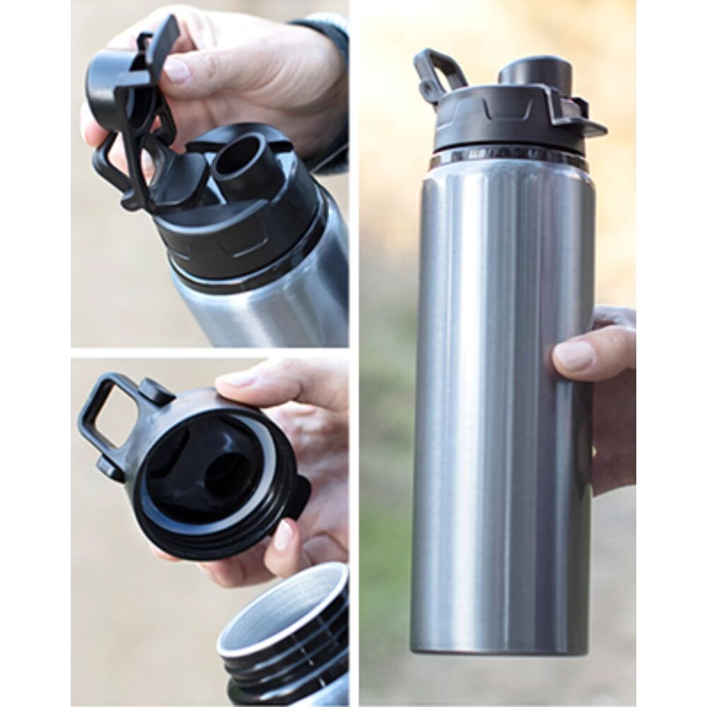 28oz Aluminum Drink Bottle Threaded Flip-Top Latching Lid w/ Handle , Surge